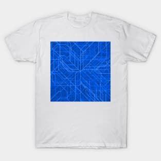 Shades of Blue Line Pattern T-Shirt